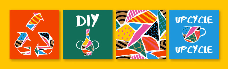 Upcycle broken home object pattern card set