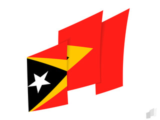 East Timor flag in an abstract ripped design. Modern design of the East Timor flag.