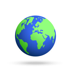 Fototapeta na wymiar Globe with world map. Vector illustration.