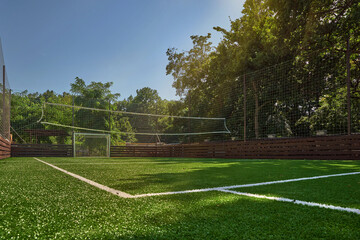 Sports ground in Public park. Public sports grounds for team games of sport.