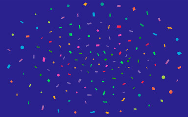 Background with Confetti. Vector. Holiday banner design with colorful particles.