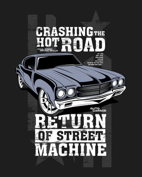 crashing hot roads, vector car illustrations