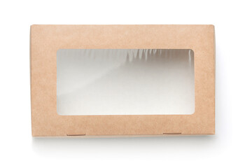 Top view of empty paper box with transparent window - Powered by Adobe