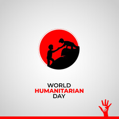 Fototapeta premium World Humanitarian Day. Template for background, banner, card, poster. vector illustration.
