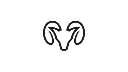 creative abstract ram horn bighorn head logo vector symbol - obrazy, fototapety, plakaty