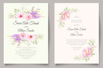 WATERCOLOR CHRYSANTHEMUM WEDDING invitation card set
