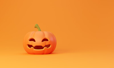 Halloween pumpkin background. Jack O Lantern. 3d rendered illustration.