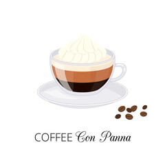 Cartoon coffee con panna.