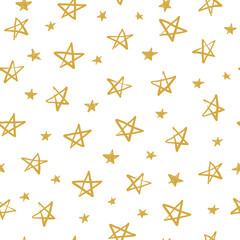 Seamless pattern with hand drawn stars.