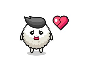 rice ball cartoon illustration is broken heart