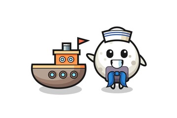 Character mascot of onigiri as a sailor man