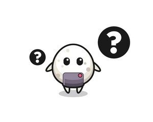 Cartoon Illustration of onigiri with the question mark