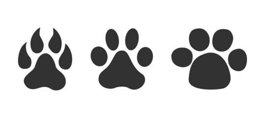 Animal tracks. Animal paw icon. Animal footprints form road, vector. - obrazy, fototapety, plakaty