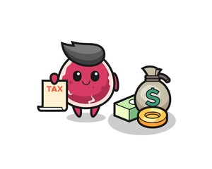 Character cartoon of beef as a accountant