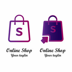 Online Shop Logo designs Template  Vector illustration