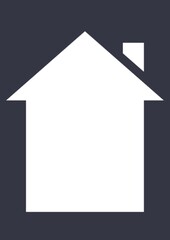 Composition of white house icon on green background