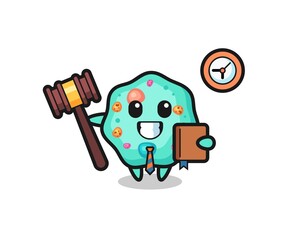 Mascot cartoon of amoeba as a judge