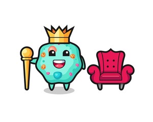 Mascot cartoon of amoeba as a king