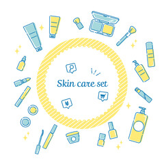 スキンケアのイラストセット