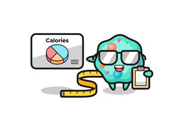Illustration of amoeba mascot as a dietitian