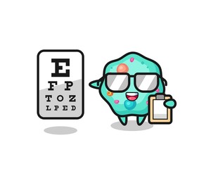 Illustration of amoeba mascot as an ophthalmology