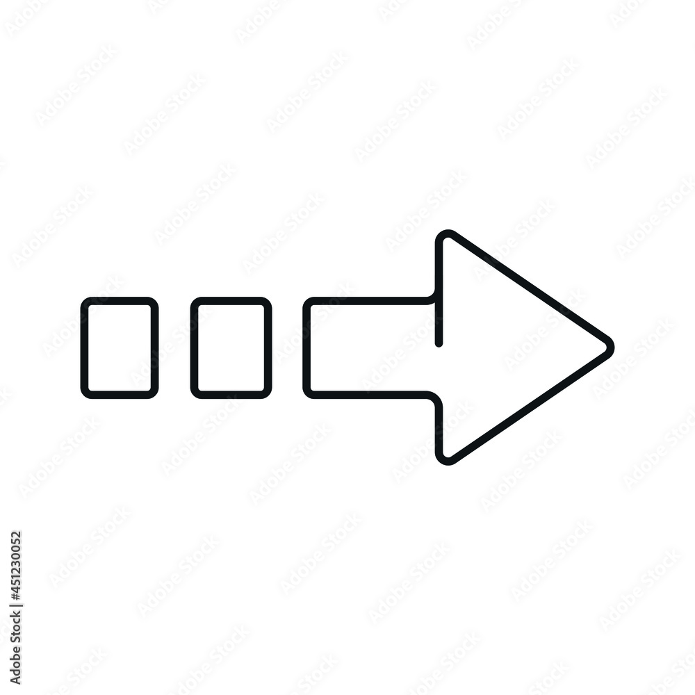 Poster arrow linear icon. thin line customizable illustration. contour symbol. vector isolated outline draw