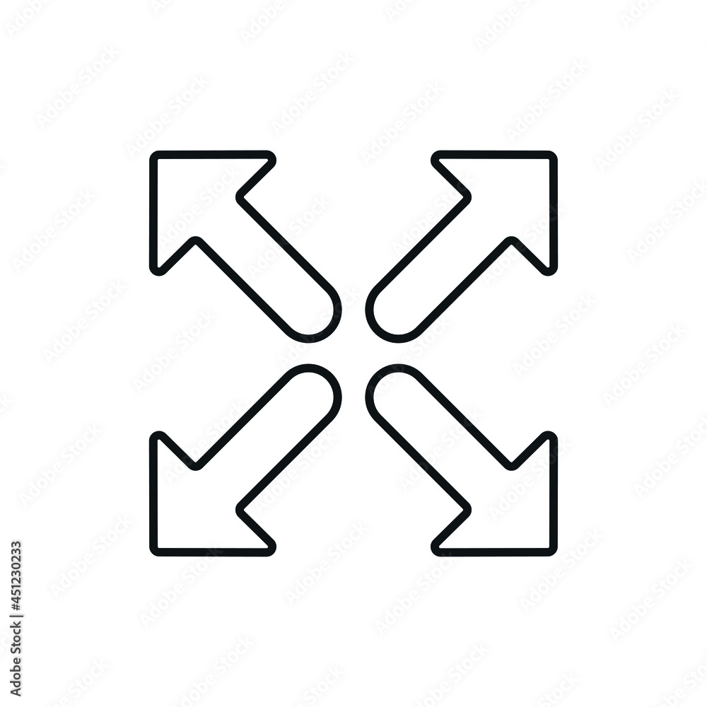 Poster scale linear icon. arrows. thin line customizable illustration. contour symbol. vector isolated outl