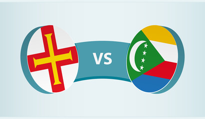 Guernsey versus Comoros, team sports competition concept.