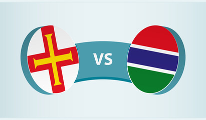 Guernsey versus Gambia, team sports competition concept.