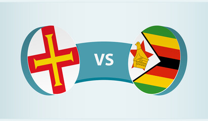 Guernsey versus Zimbabwe, team sports competition concept.