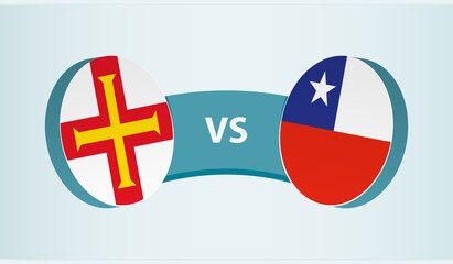 Guernsey versus Chile, team sports competition concept.