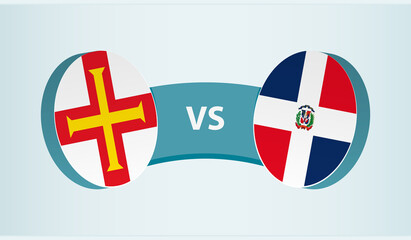 Guernsey versus Dominican Republic, team sports competition concept.