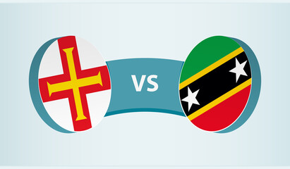 Guernsey versus Saint Kitts and Nevis, team sports competition concept.