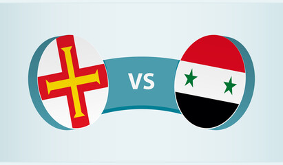 Guernsey versus Syria, team sports competition concept.