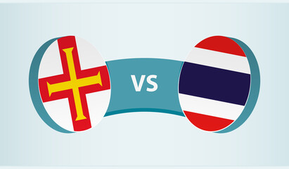 Guernsey versus Thailand, team sports competition concept.