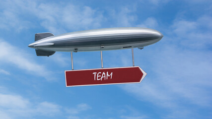 Naklejka premium Street Sign to Team