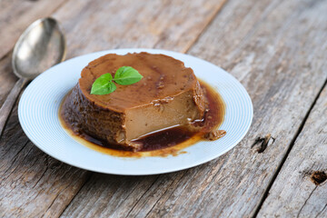 Delicious coffee flan dessert