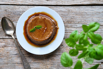 Delicious coffee flan dessert