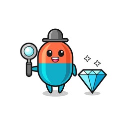 Illustration of capsule character with a diamond