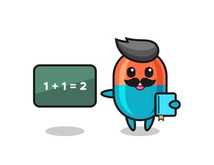 Illustration of capsule character as a teacher