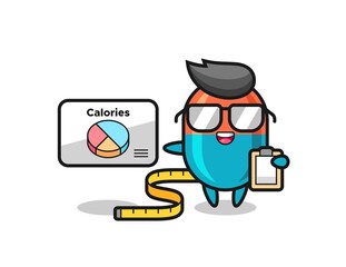 Illustration of capsule mascot as a dietitian