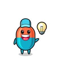 capsule character cartoon getting the idea