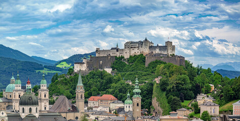 Fototapeta na wymiar Scenic view of the Hohensalzburg fortress, Salzburg, Austria