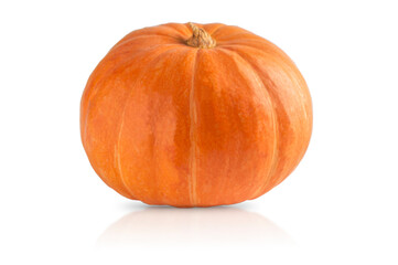 Bright pumpkin isolated on white background.