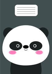 Notebook cover Composition book template Cover  Panda