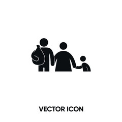 Refugee vector icon. Modern, simple flat vector illustration for website or mobile app.Immigrant or migrant symbol, logo illustration. Pixel perfect vector graphics	