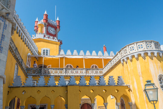 Sintra, Portugal - July 23 2016:  Parque e Pal&aacute;cio Nacional da Pena