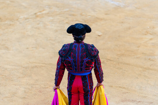 Anonymous bullfighter in traditional costume