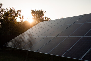 The concept of collecting eco energy from solar panels