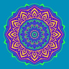 abstract mandala background psychedelic style round trippy vector design